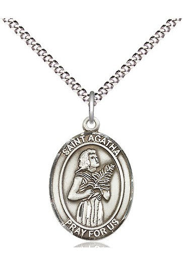 St Agatha Medal - FN8003-Jewelry-Bliss Mfg-Sterling Silver-Michigan Church Supply