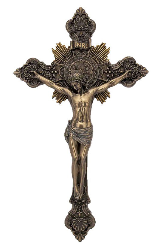 St Benedict Crucifix - ZWSR76590-Inspirational Gifts-Goldscheider of Vienna-Michigan Church Supply