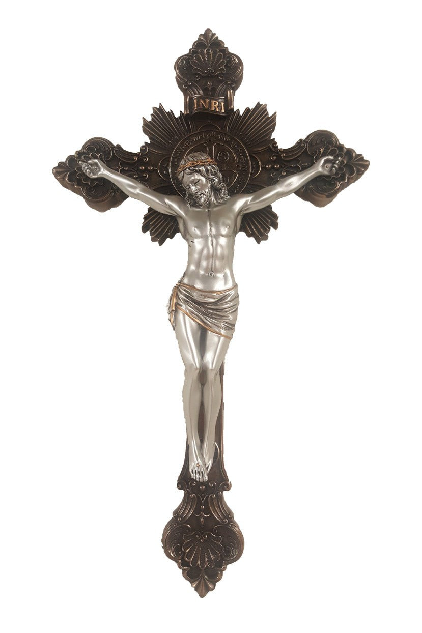 St Benedict Crucifix - ZWSR76590BS-Inspirational Gifts-Goldscheider of Vienna-Michigan Church Supply