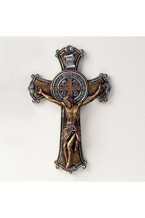 St Benedict Crucifix in Two Tone Finish - LI40777-Inspirational Gifts-Roman, Inc-Michigan Church Supply