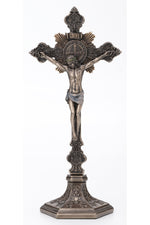 St Benedict Crucifix (stands or hangs) - ZWSR77600-Inspirational Gifts-Goldscheider of Vienna-Michigan Church Supply