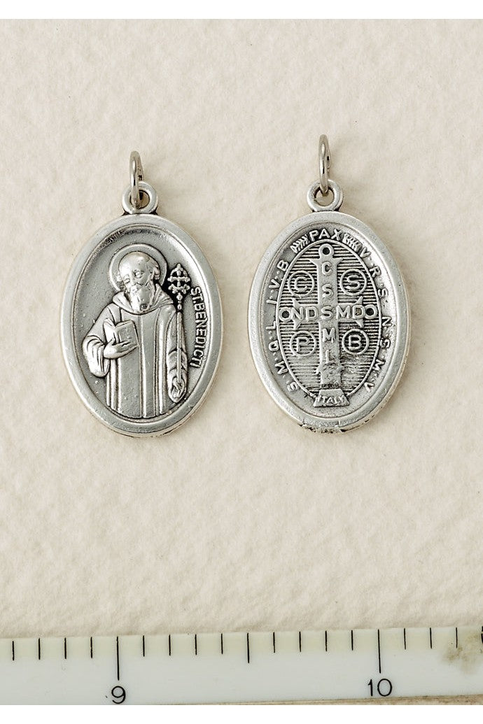 St Benedict Medal only - pewter - LAM022BE-Inspirational Gifts-RELIGIOUS ART INC-Michigan Church Supply