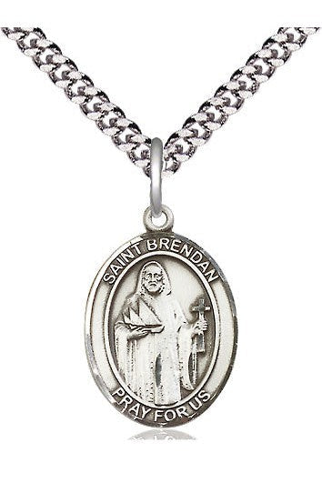 St Brendan the Navigator - FN8018-Jewelry-Bliss Mfg-Sterling Silver-Michigan Church Supply