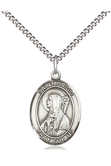 St Brigid of Ireland medal - FN8123-Jewelry-Bliss Mfg-Sterling Silver-Michigan Church Supply