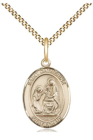 St Catherine of Siena - FN8014-Jewelry-Bliss Mfg-Gold Filled-Michigan Church Supply