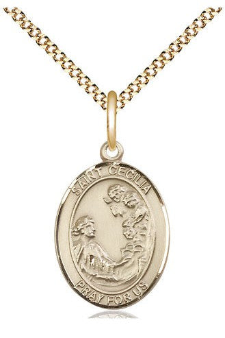 St Cecilia Medal - FN8016-Jewelry-Bliss Mfg-Gold Filled-Michigan Church Supply