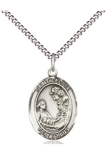 St Cecilia Medal - FN8016-Jewelry-Bliss Mfg-Sterling Silver-Michigan Church Supply