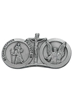 St Christopher & Guardian Angel Visor Clip - UZVC843-Inspirational Gifts-McVan-Michigan Church Supply