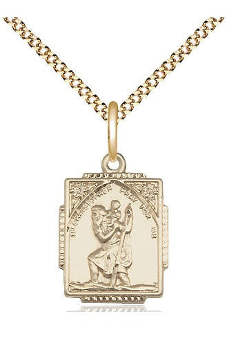 St Christopher Medal - FN0804C-Jewelry-Bliss Mfg-Gold Filled-Michigan Church Supply