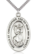 St Christopher Medal - FN11022-Jewelry-Bliss Mfg-Sterling Silver-Michigan Church Supply