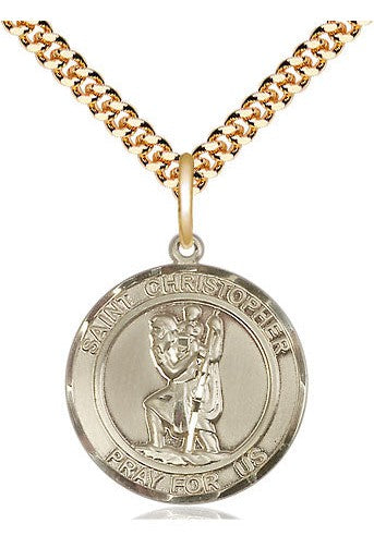 St Christopher Round medal - FN8022RD-Jewelry-Bliss Mfg-Gold Filled-Michigan Church Supply