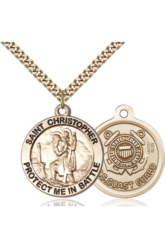 St Christopher/Coast Guard - FN1174-3-Jewelry-Bliss Mfg-Gold Filled-Michigan Church Supply