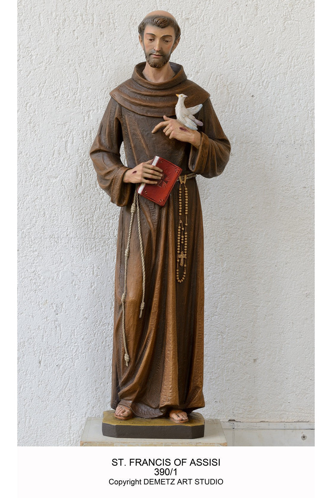 St Francis of Assisi - HD3901-Church Life-Demetz-Linden Wood 48"-Michigan Church Supply