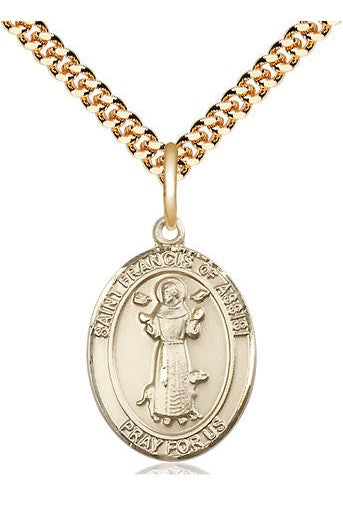 St Francis of Assisi medal - FN8036-Jewelry-Bliss Mfg-Gold Filled-Michigan Church Supply