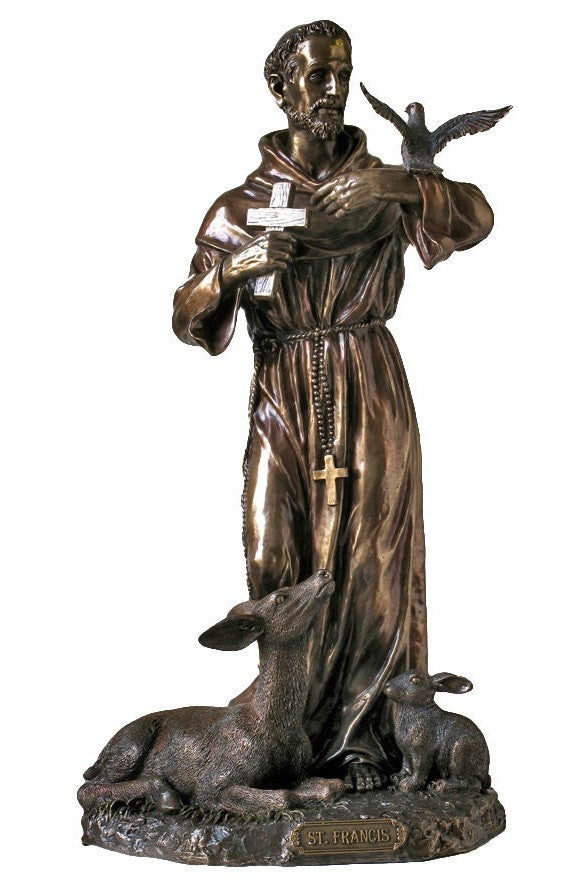 St Francis with Animals - ZWSR76351-Church Life-Goldscheider of Vienna-Michigan Church Supply