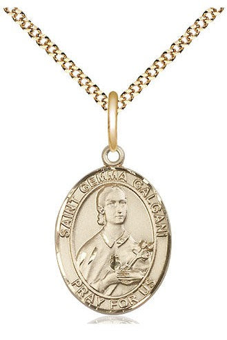 St Gemma Galgani medal - FN8130-Jewelry-Bliss Mfg-Gold Filled-Michigan Church Supply