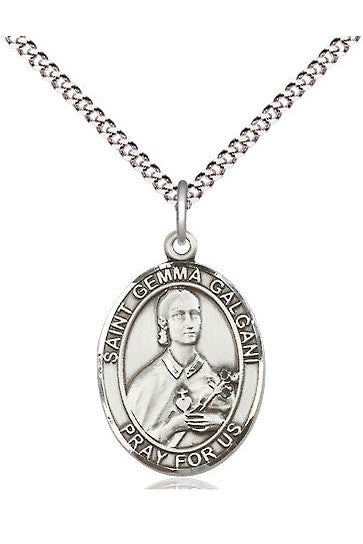 St Gemma Galgani medal - FN8130-Jewelry-Bliss Mfg-Sterling Silver-Michigan Church Supply