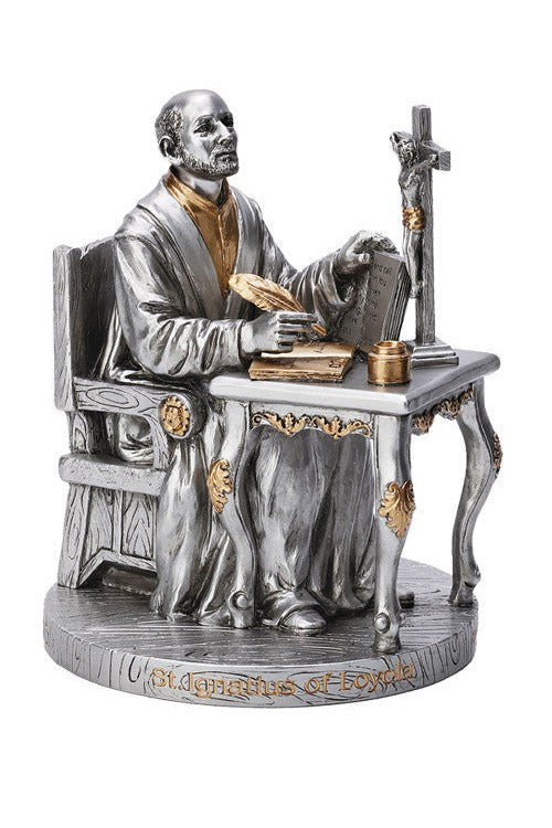 St Ignatius of Loyola in pewter - ZWSR76781PE-Inspirational Gifts-Goldscheider of Vienna-Michigan Church Supply