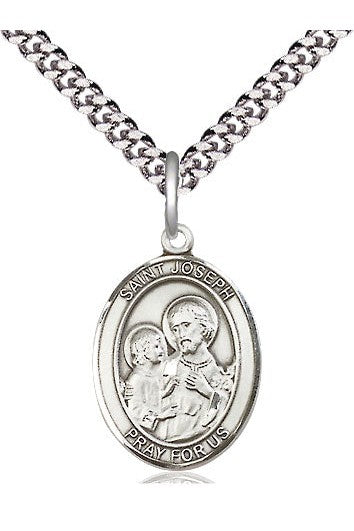 St Joseph medal - FN8058-Jewelry-Bliss Mfg-Sterling Silver-Michigan Church Supply