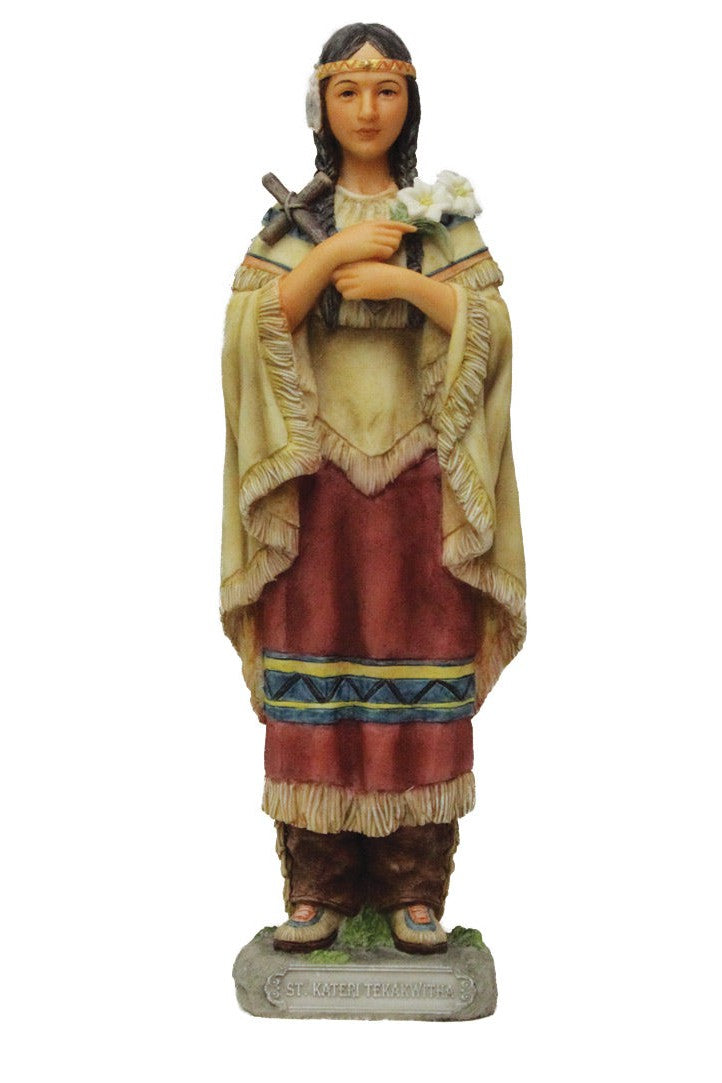 St Kateri Tekakwitha Statue - ZWSR76433C-Inspirational Gifts-Goldscheider of Vienna-Michigan Church Supply