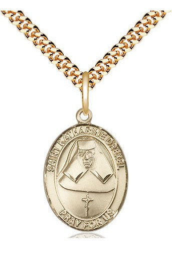 St Katherine Drexel medal - FN8015-Jewelry-Bliss Mfg-Gold Filled-Michigan Church Supply