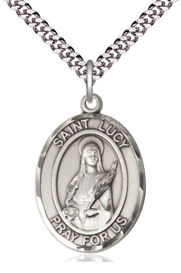 St Lucy medal - FN7422-Jewelry-Bliss Mfg-Sterling Silver-Michigan Church Supply