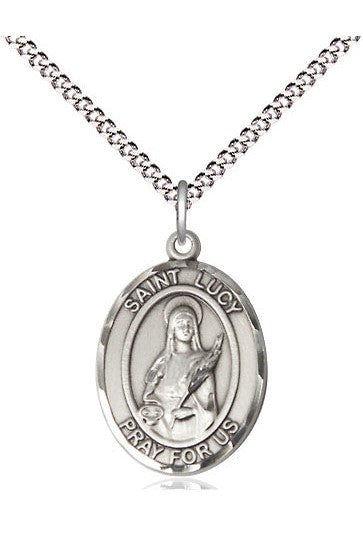 St Lucy medal - FN8422-Jewelry-Bliss Mfg-Sterling Silver-Michigan Church Supply