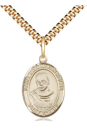 St Maximilian Kolbe medal - FN8073-Jewelry-Bliss Mfg-Gold Filled-Michigan Church Supply