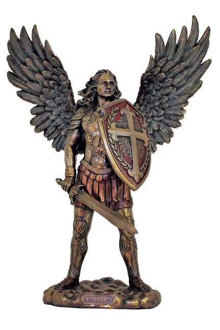 St Michael 7.5" in bronze - ZWSR77968-Inspirational Gifts-Goldscheider of Vienna-Michigan Church Supply