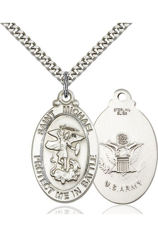 St Michael - Army - FN1171-2-Jewelry-Bliss Mfg-Sterling Silver-Michigan Church Supply