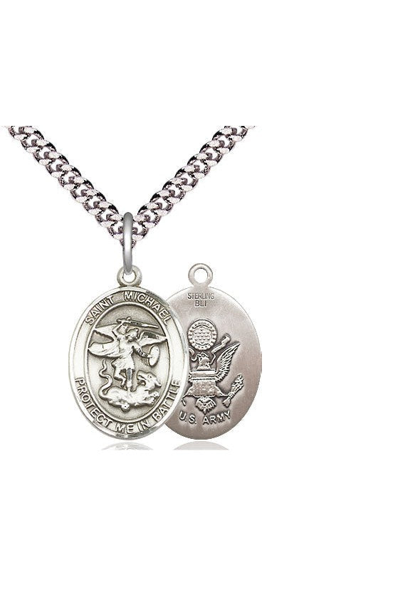 St Michael - Army medal - FN1172-Jewelry-Bliss Mfg-Sterling Silver-Michigan Church Supply