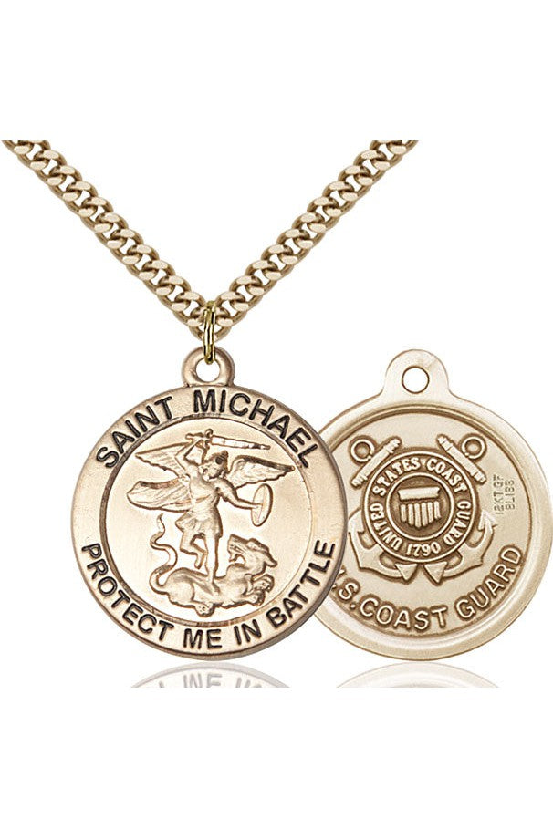 St Michael - Coast Guard medal - FN1170-Jewelry-Bliss Mfg-Gold Filled-Michigan Church Supply