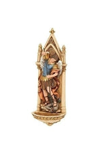 St Michael Holy Water Font - LI601307-Inspirational Gifts-Roman, Inc-Michigan Church Supply