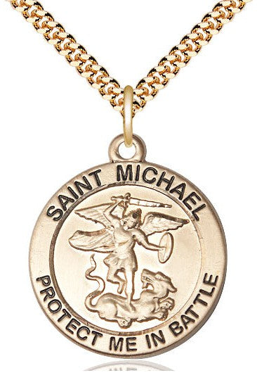 St Michael the Archangel Medal - FN1170-Jewelry-Bliss Mfg-Gold Filled-Michigan Church Supply