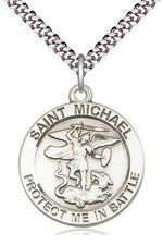 St Michael the Archangel Medal - FN1170-Jewelry-Bliss Mfg-Sterling Silver-Michigan Church Supply