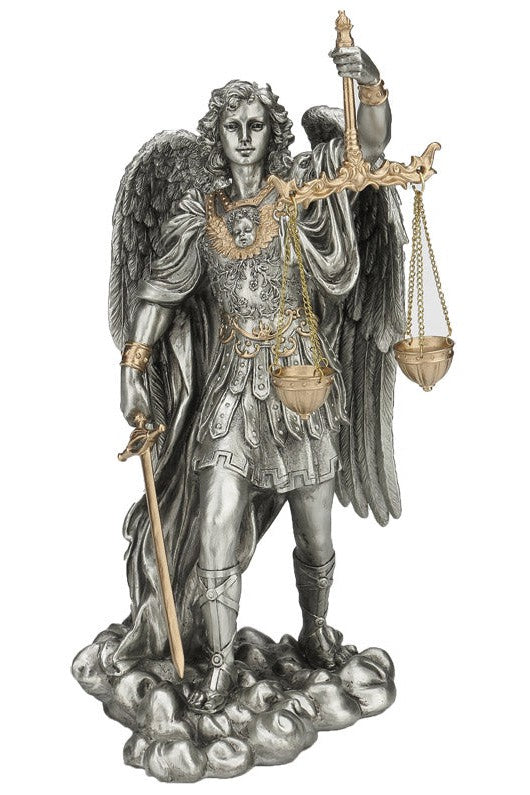 St Michael with Scales of Justice - ZWSR75978PE-Inspirational Gifts-Goldscheider of Vienna-Michigan Church Supply