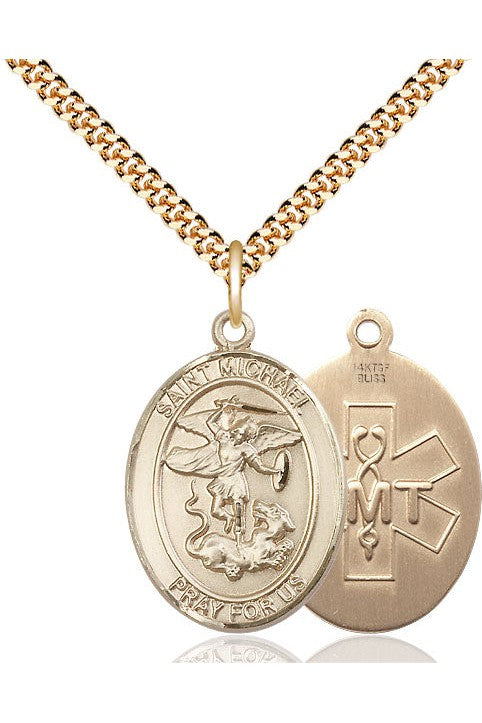 St Michael/EMT Medal - FN7076-10-Jewelry-Bliss Mfg-Gold Filled-Michigan Church Supply