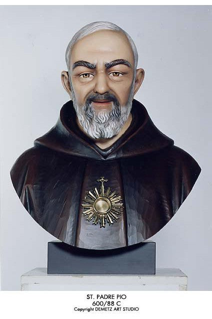 St Padre Pio - Bust - HD60088C-Church Life/Jewelry-Demetz-Michigan Church Supply