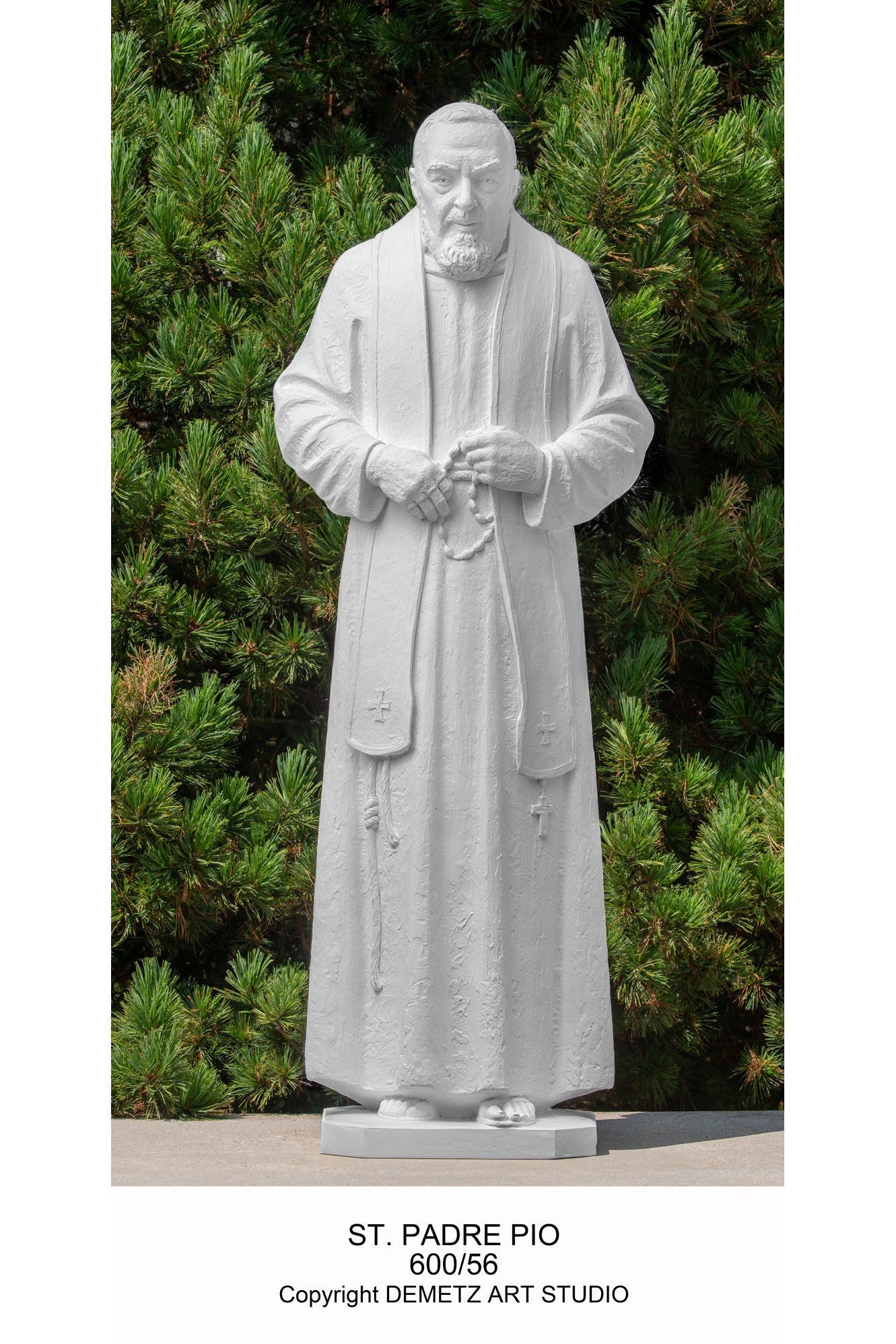 St Padre Pio - HD60056-Church Life-Demetz-Linden Wood 36"-Michigan Church Supply