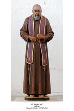 St Padre Pio - HD60056-Church Life-Demetz-Linden Wood 36"-Michigan Church Supply