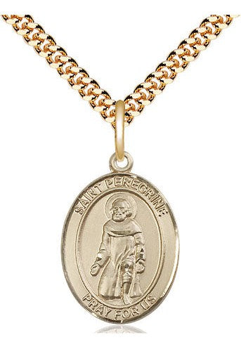 St Peregrine Laziosi medal - FN8088-Jewelry-Bliss Mfg-Gold Filled-Michigan Church Supply