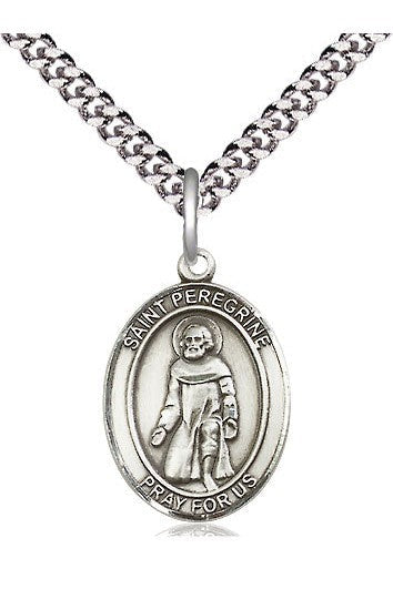 St Peregrine Laziosi medal - FN8088-Jewelry-Bliss Mfg-Sterling Silver-Michigan Church Supply