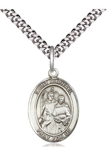 St Raphael the Archangel medal - FN8092-Jewelry-Bliss Mfg-Sterling Silver-Michigan Church Supply