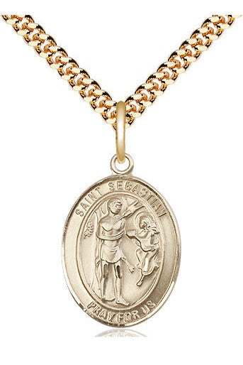 St Sebastian medal - FN8100-Jewelry-Bliss Mfg-Gold Filled-Michigan Church Supply