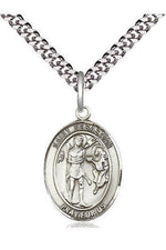 St Sebastian medal - FN8100-Jewelry-Bliss Mfg-Sterling Silver-Michigan Church Supply