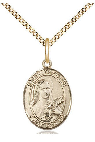 St Therese of Lisieux medal - FN8210-Jewelry-Bliss Mfg-Gold Filled-Michigan Church Supply