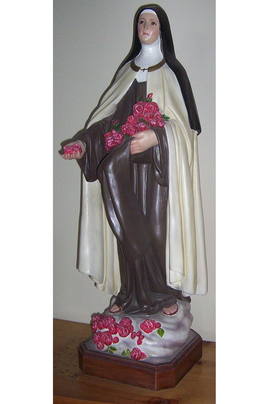 St Therese w/Manto Rose 32" - RA-STTHERESEMANTO-32-Church Life-Santa Teresita-Michigan Church Supply