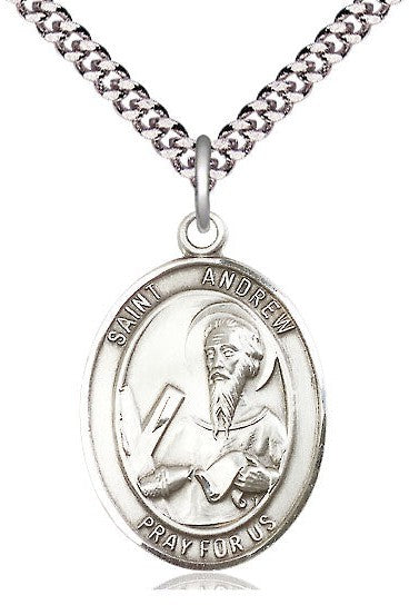 St. Andrew the Apostle Medal - FN7000-Jewelry-Bliss Mfg-Sterling Silver-Michigan Church Supply