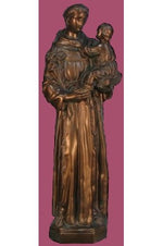 St. Anthony and Child WJSA2430C-Inspirational Gifts-Space Age Plastics-Bronze-Michigan Church Supply