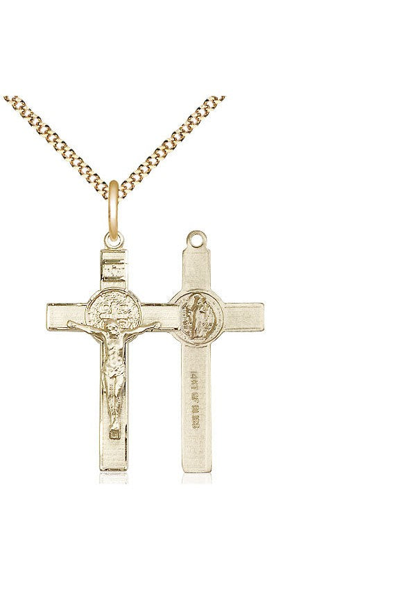 St. Benedict Crucifix Medal - FN0625-Jewelry-Bliss Mfg-Gold Filled-Michigan Church Supply